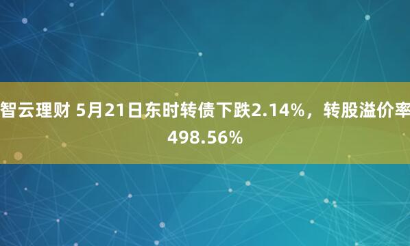 智云理财 5月21日东时转债下跌2.14%，转股溢价率498.56%
